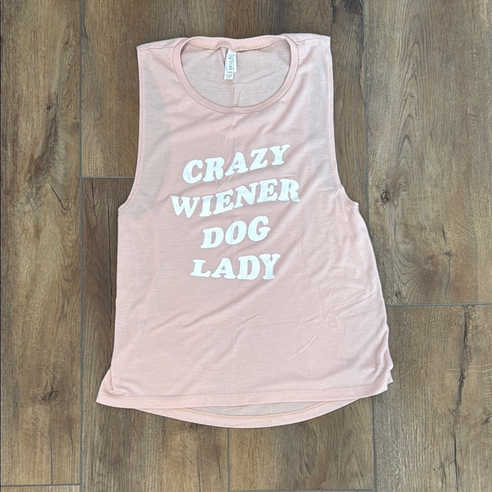 Crazy Wiener Dog Lady Pink Tank Top